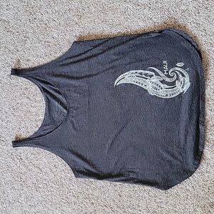 Women's Maui tank top, original artwork, gray, large, super soft, lightweight
